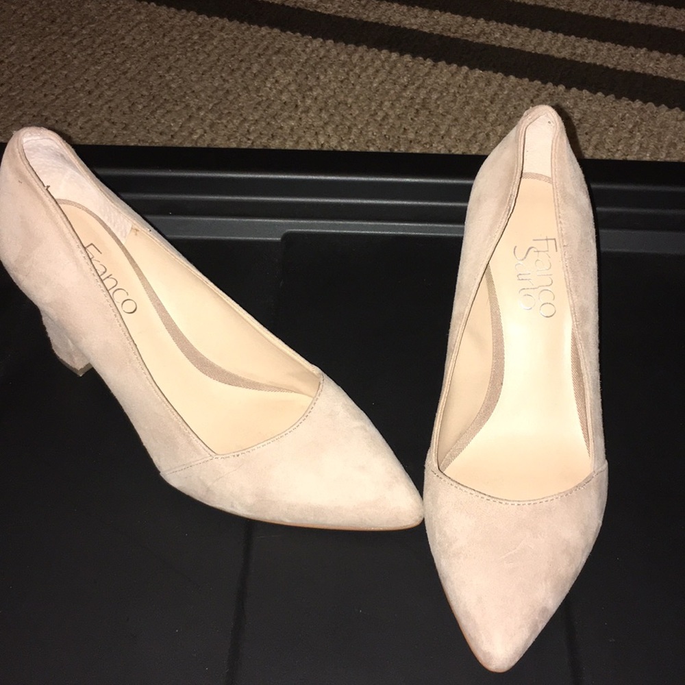 Franco Sarto Beige pointed toe heels